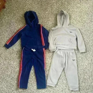 Reebok and Carter’s matching hoodie and pant set bundle, size 4T